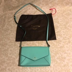 Kate Spade leather tiffany blue crossbody bag.